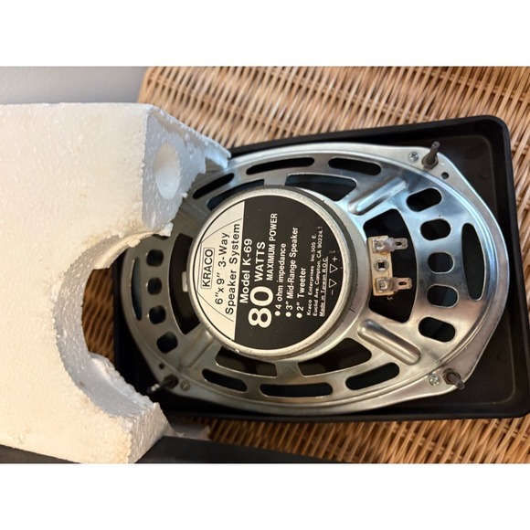 KRACO‎ 6x9" Car Speakers 3-Way System 80 Watts Max Power Vintage - Picture 6 of 11